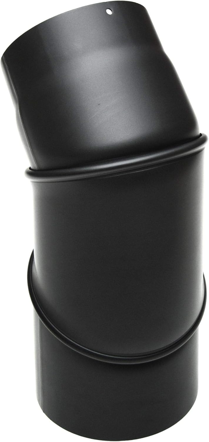 raik Rauchrohrbogen/Ofenrohrbogen 0-90° drehbar 3-teilig 160 mm Durchmesser Stahlblech 2 mm Schwarz