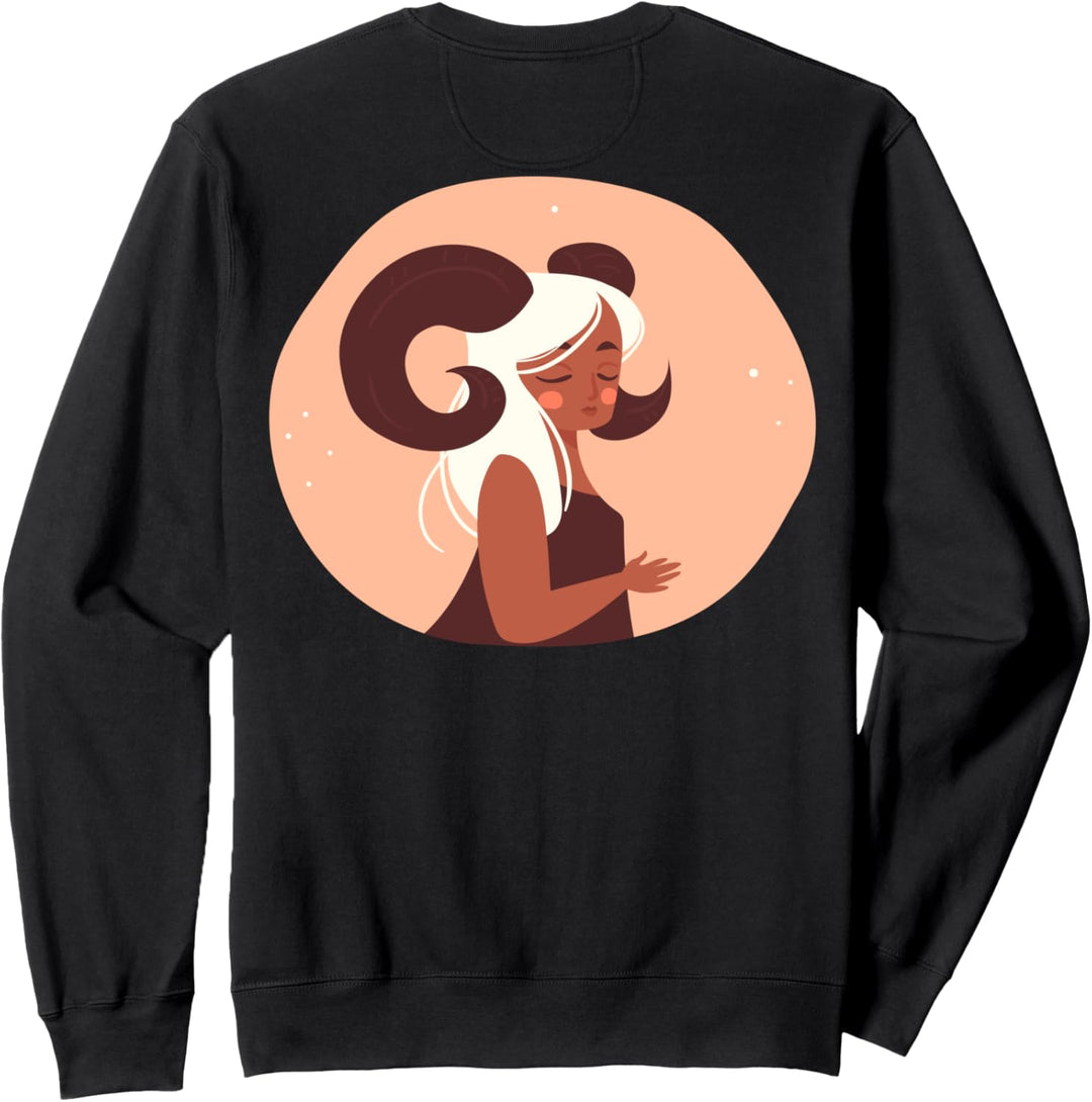 Widder Astrologie Horoskop | Damen Kinder Herren (Rückdruck) Sweatshirt