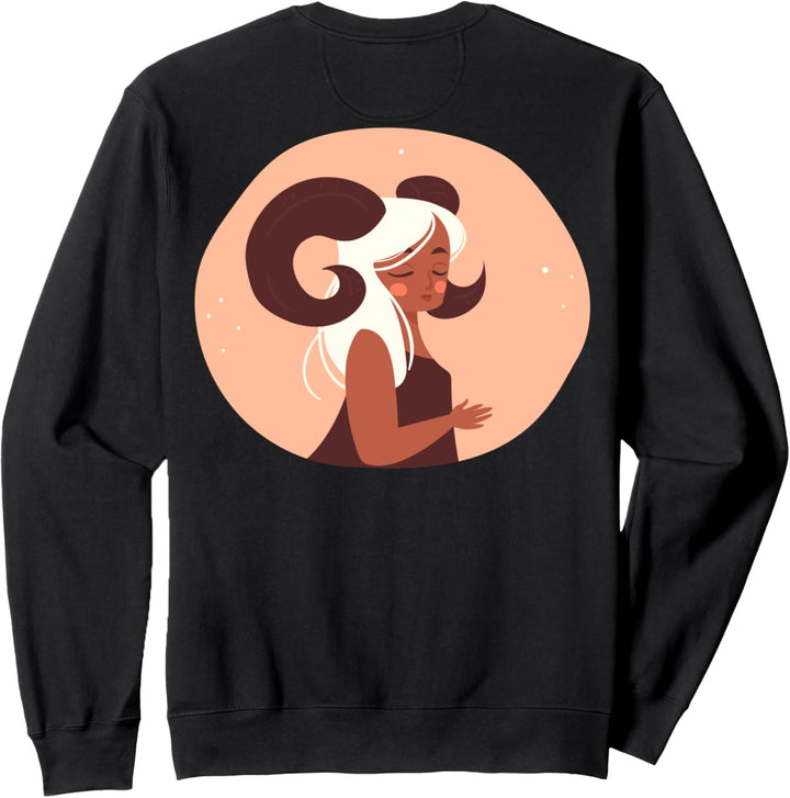 Widder Astrologie Horoskop | Damen Kinder Herren (Rückdruck) Sweatshirt
