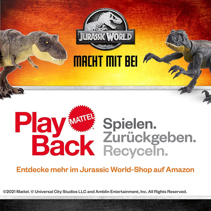 Jurassic World GNH35 - Fressender Kampfaction Indominus Rex mit beissendem Maul, Armbewegungen, Lich