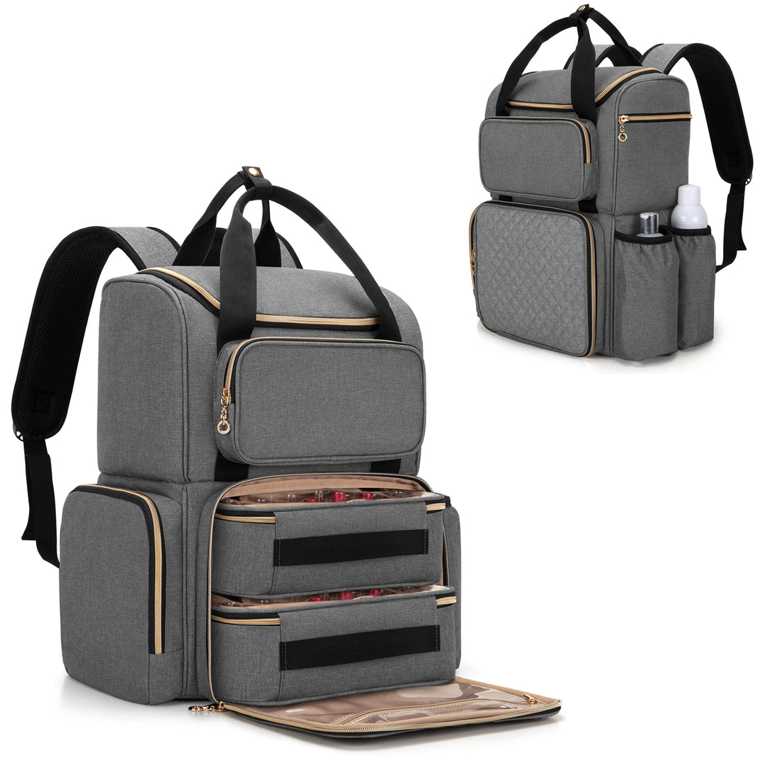 Luxja Nagellack-Organizer für 70 Flaschen, Grau, Grau