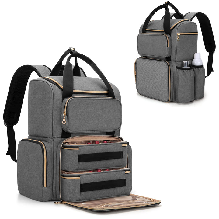 Luxja Nagellack-Organizer für 70 Flaschen, Grau, Grau