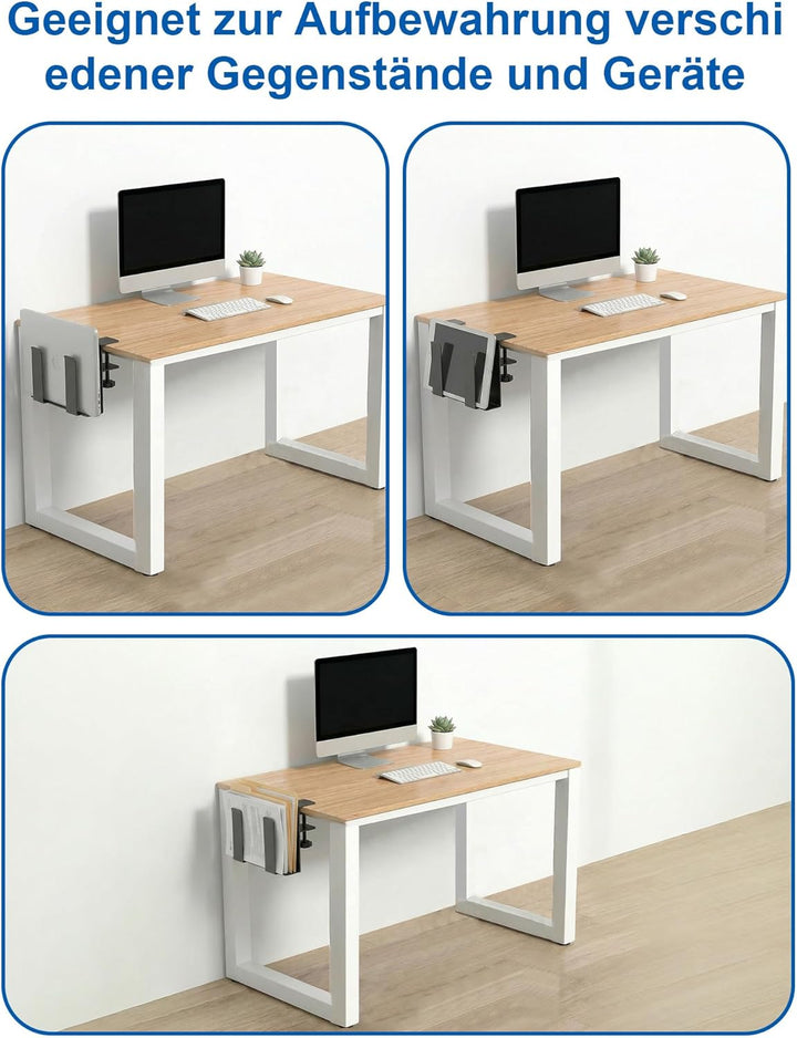 2 Stück Aufhängbarer Laptop Organizer: Verstellbare SchreibtischseiteLaptop-Halterung für Tablet Dok