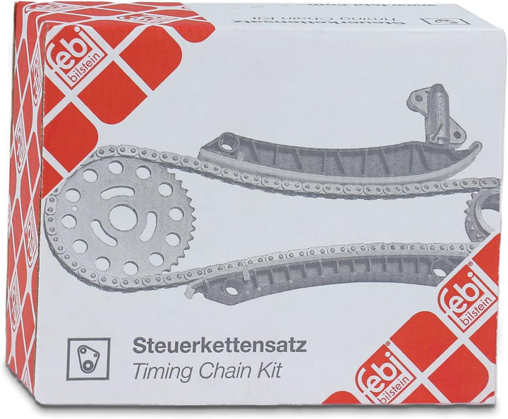 febi bilstein 106740 Steuerkettensatz für Nockenwelle, mit Gleitschienen und Kettenspanner, 1 Stück