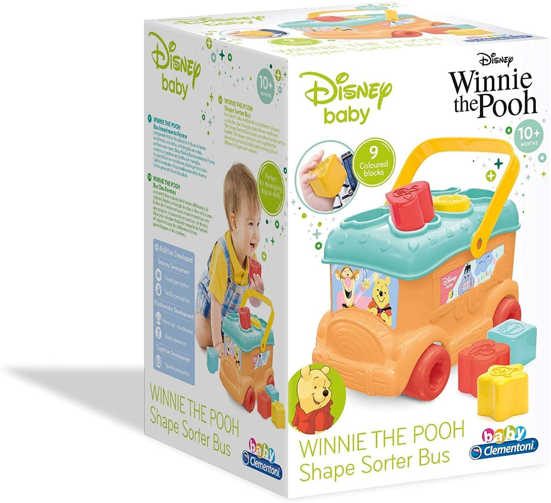 Clementoni Disney Baby Sortierbus mit Winnie Puuh - Steckspiel zur Förderung der Motorik & Koordinat