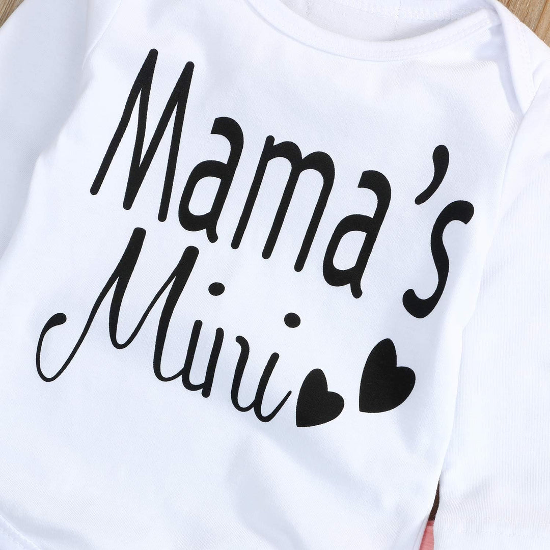 Juflam Neugeborene Baby Mädchen Kleidung Mama Sprüche Mama Mini Strampler Top Hose Outfit Set mit St