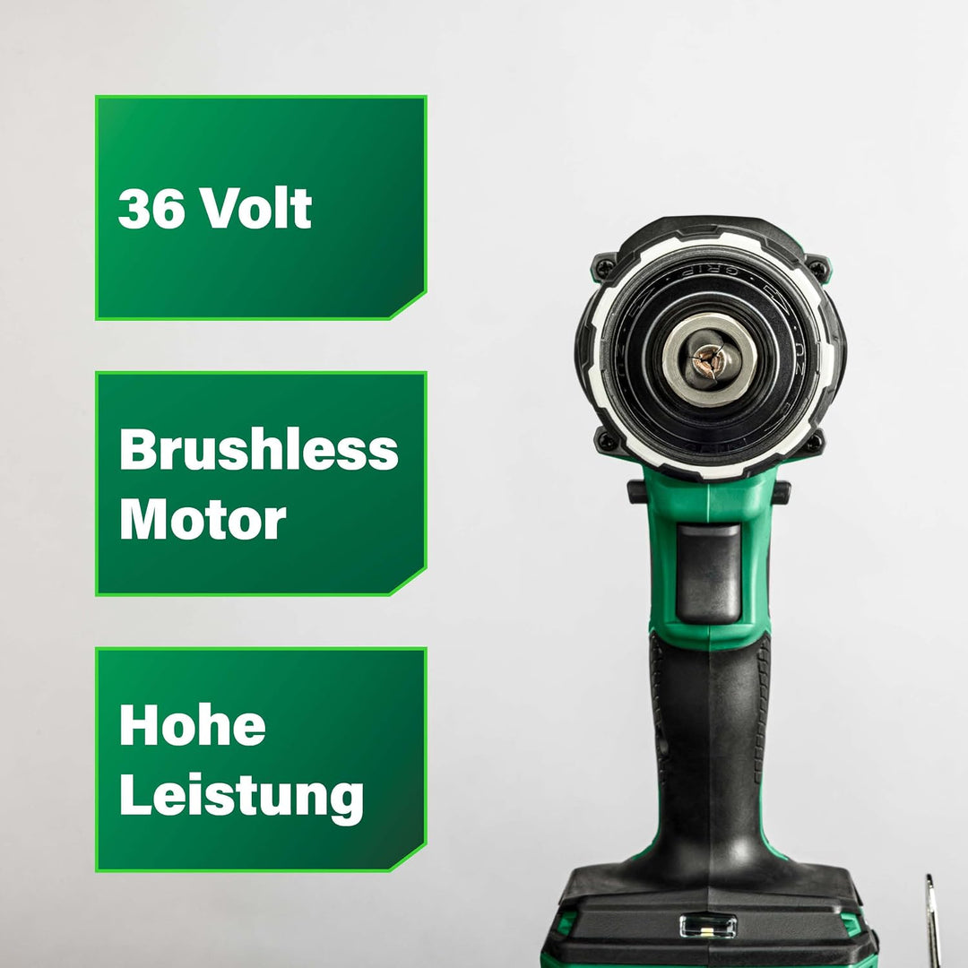 HiKOKI Akku-Schlagbohrschrauber - 36 V - 155 Nm, Brushless, 13 mm Metall Schnellspannbohrfutter, 22