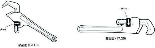 RIDGID 31280 Modell 25 Sechskantschlüssel 20 Zoll (500 mm), Kapazität 1-2 Zoll (25-50 mm) Einzelbett