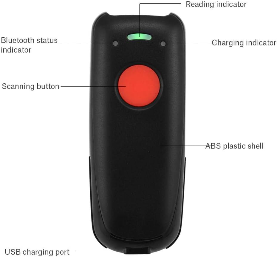 Wireless Barcode Scanner,Richer-R Drahtloser Bluetooth Barcode Scanner Barcodelesegerät,Tragbar Kabe