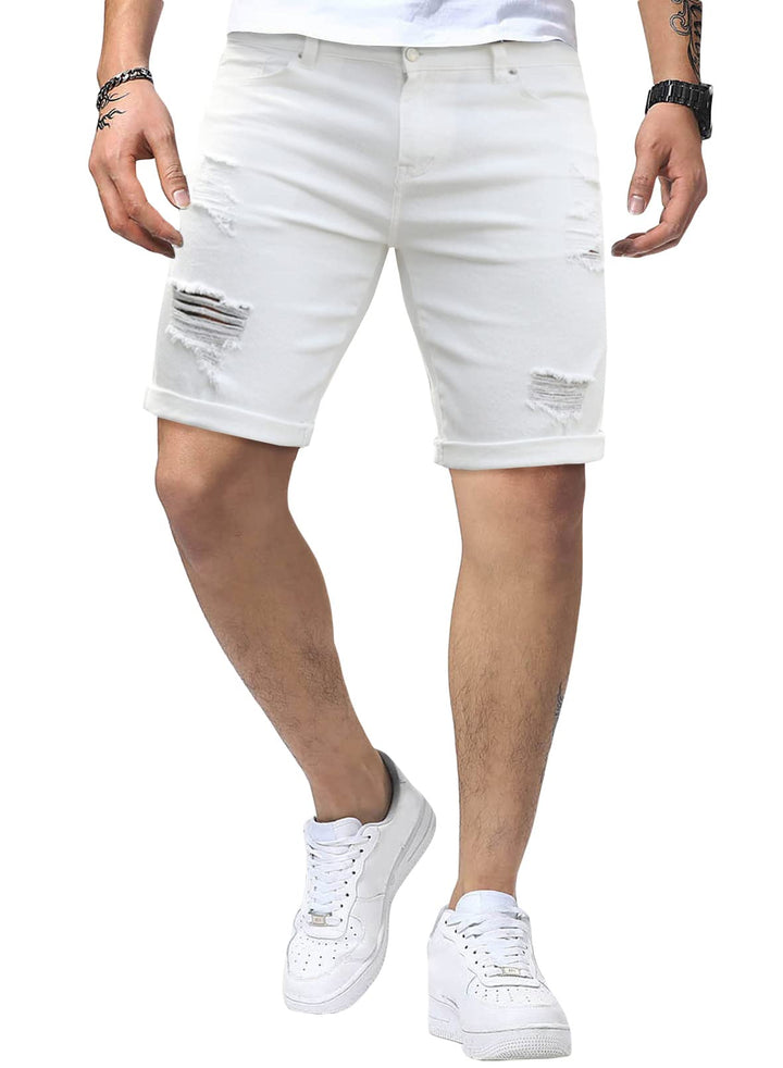 Jeans Shorts Kurze Herren Shorts Sommer Denim Western Casual C Weiss XXL, C Weiss XXL