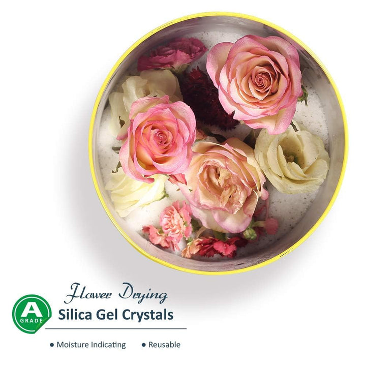 wisedry Silicagel für Trocknen Blümen 5 LBS (2.2KG), Feine Kristalle < 1mm, Silica Gel mit Indikator