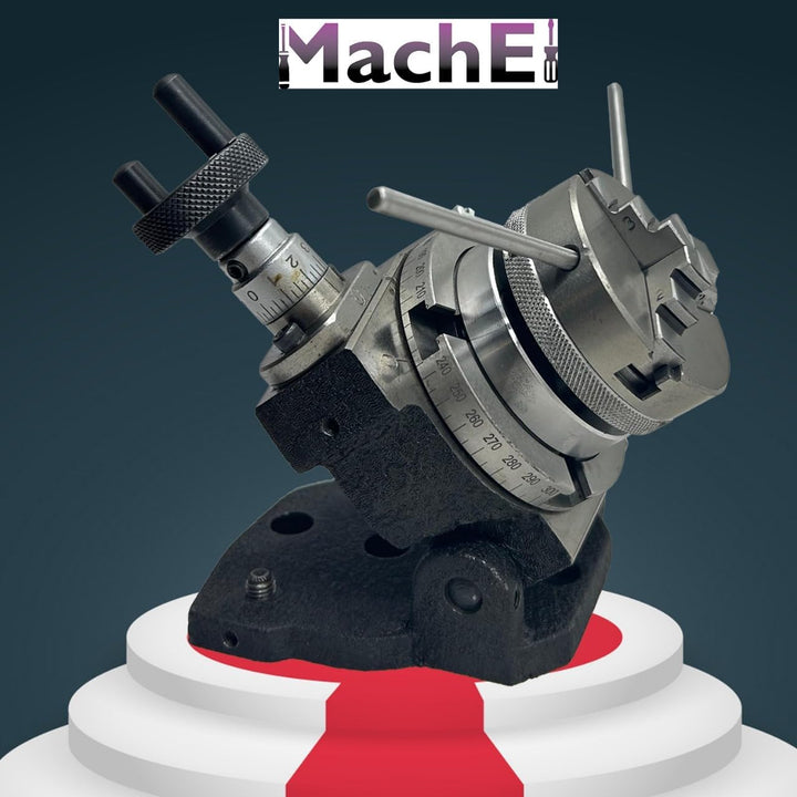 MachEl 7,6 cm neigbarer Drehtisch mit 65 mm selbstzentrierendem 3-Backenfutter, Rückplatte und T-Mut