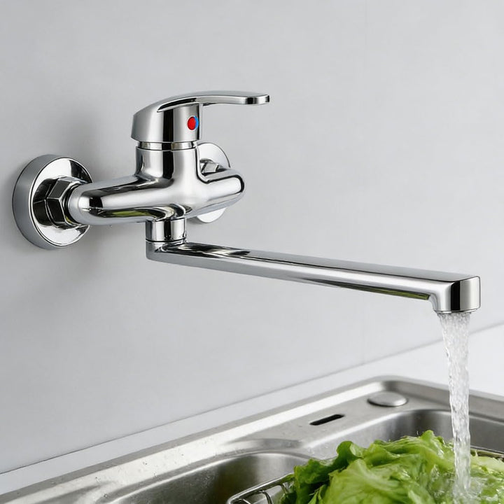 Wasserhahn Wandmontage Wasserhahn 360 Grad Drehbar Wandarmatur für Spülbecken Wall Mounted Tap Drehb