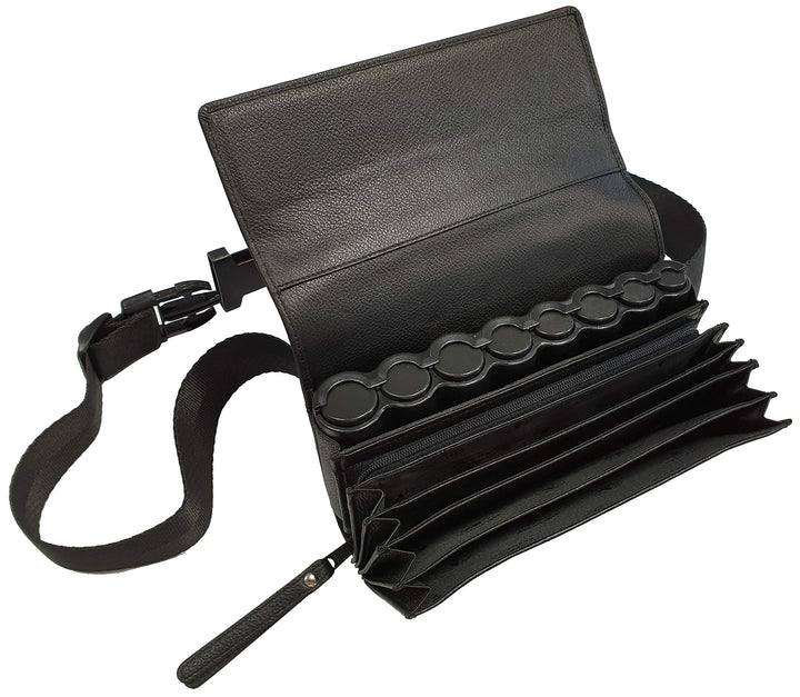 CLAIRE-FONCET Leder Kellnertasche, Kellnergeldbörse, Kellnergeldbeutel, Inkl. Euro-8 Geldmünszen-Gel
