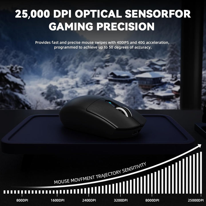 MAMBASNAKE x Attack Shark G3PRO Gaming-Maus mit Magnetischer Ladestation, BT/2.4G Wireless/Kabel, Pi