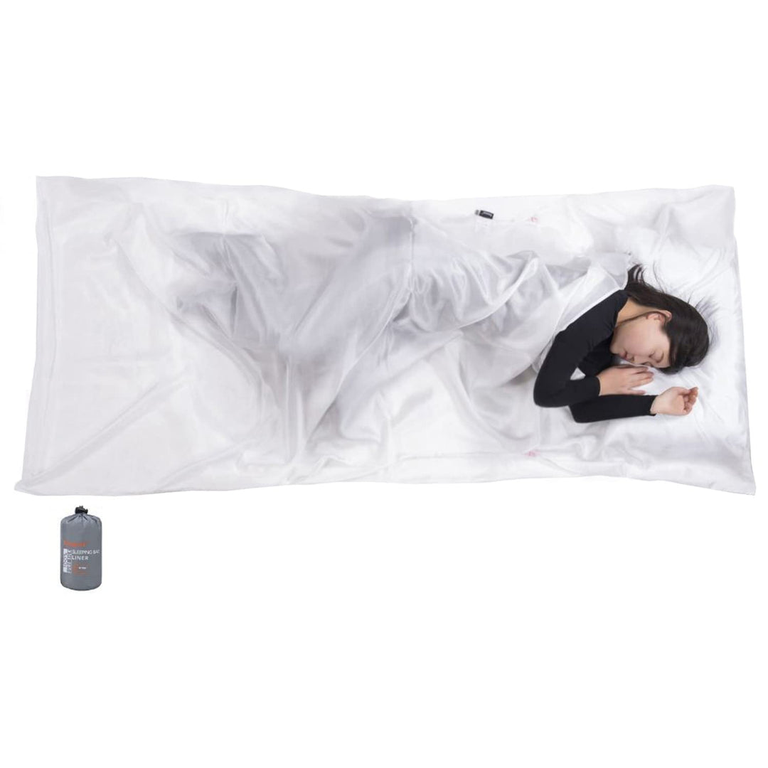 BROWINT Seidenschlafsack, Hüttenschlafsack aus 100% Naturseide, Extrabreite 220x110cm, 220x87cm, 185