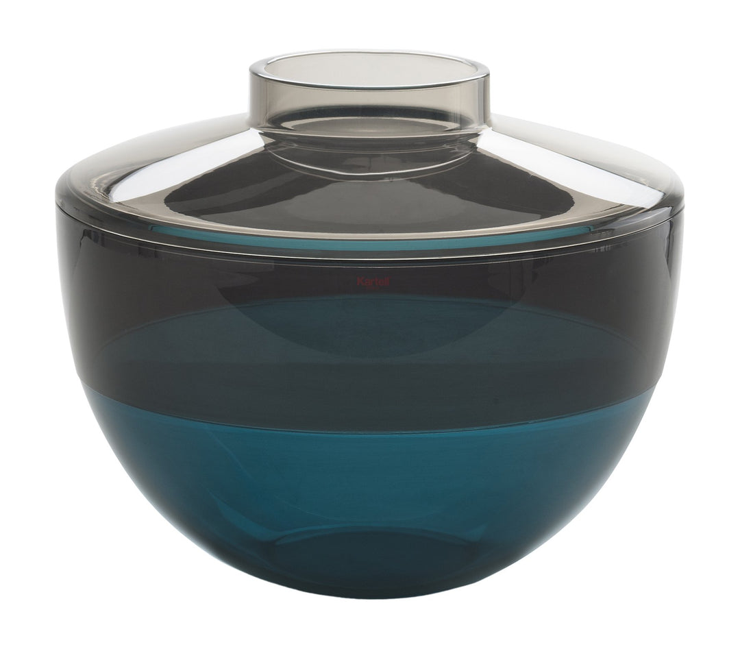 Kartell Shibuya Vase, Plastik, grau/Rauch/blau, 27 x 22 cm Fumè/ Fumè Scuro/ Petrolio, Fumè/ Fumè Sc