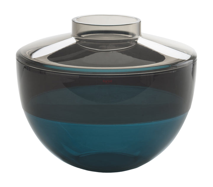 Kartell Shibuya Vase, Plastik, grau/Rauch/blau, 27 x 22 cm Fumè/ Fumè Scuro/ Petrolio, Fumè/ Fumè Sc