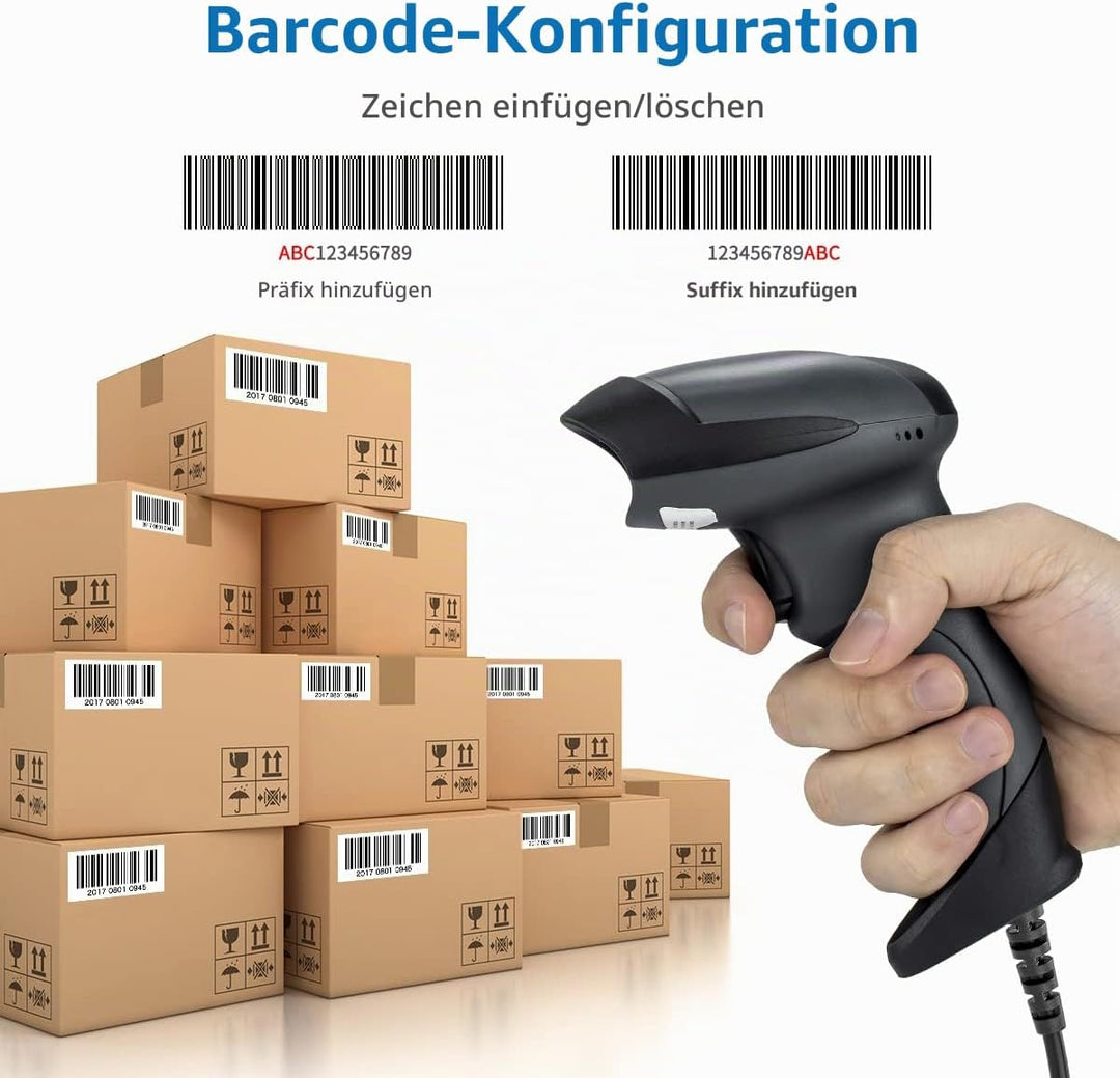 NETUM Handscanner Kabelgebunden Laser-Barcodescanner 32-bit Decoder 1D with USB Kabel NT-M1