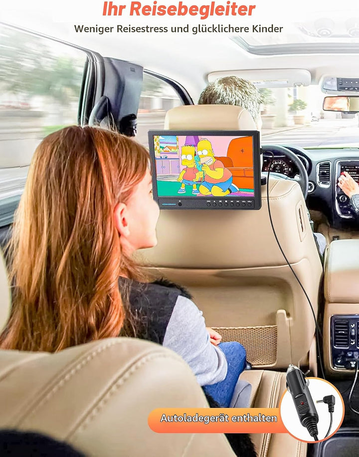 Arafuna 12,5 Zoll DVD Player Auto mit Kopfhörer, Tragbarer DVD Player Videogeräte für Kopfstützen mi