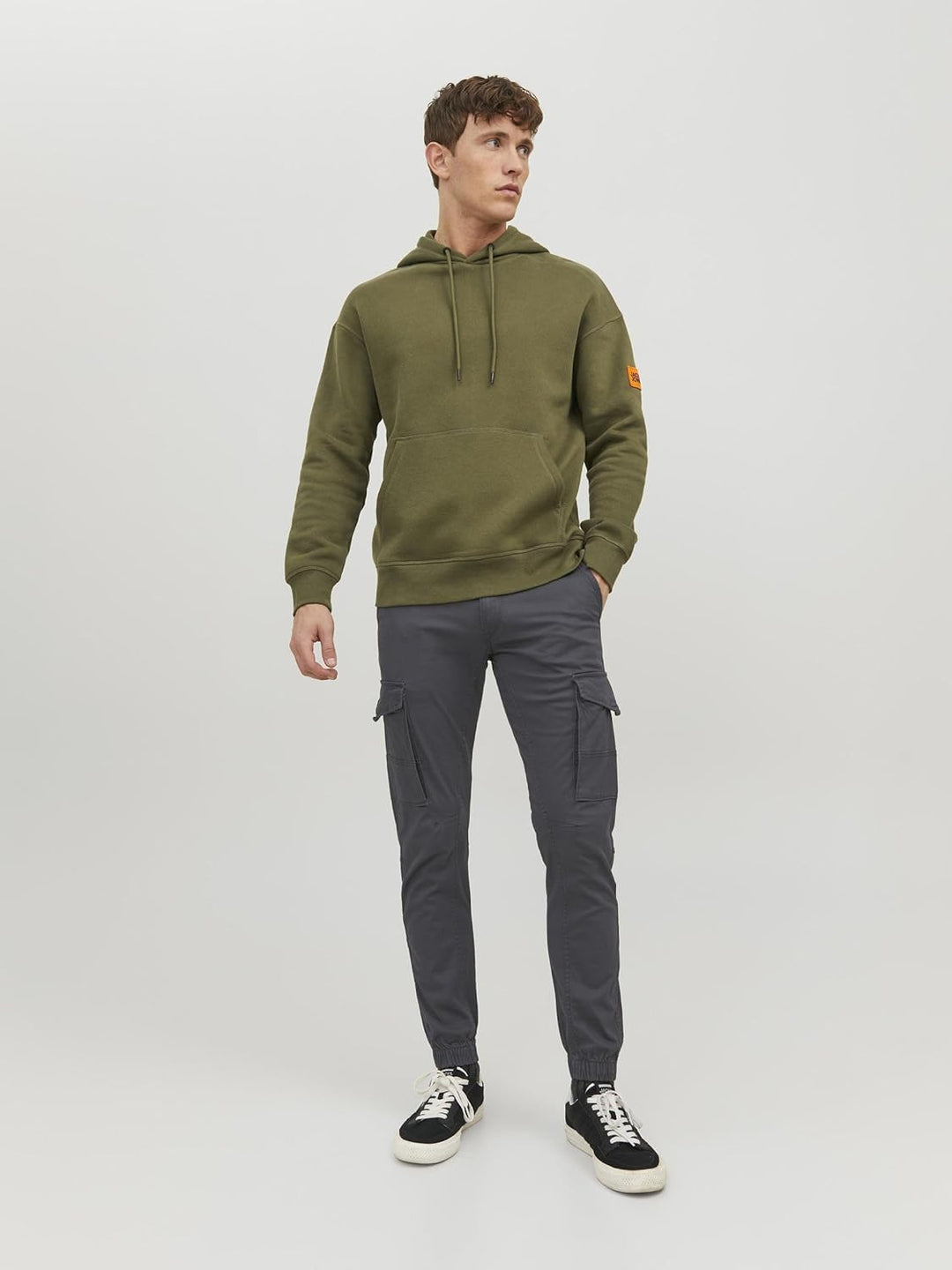 JACK & JONES Male Cargo-Hose Slim Fit Cargo-Hose 27W / 30L Asphalt, 27W / 30L Asphalt