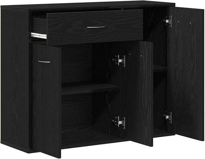 Homgoday Sideboard Schwarze Eiche 88x30x70 cm Holzwerkstoff Anrichte Model862445
