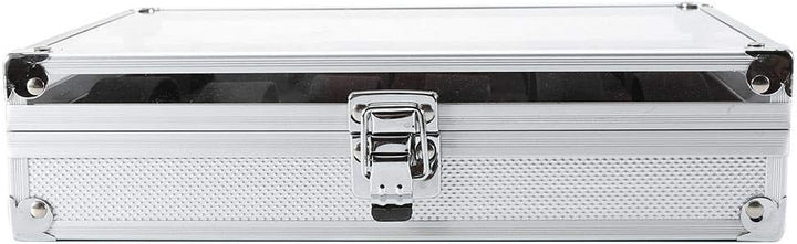 Vikye Uhr Aufbewahrungskoffer, Modische Uhrenbox1Pc 6/12 Gitterschlitze Aluminium Rechteck Uhrenschm