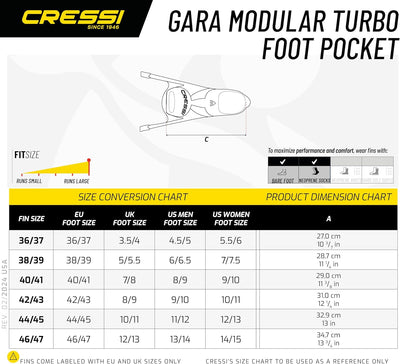 Cressi Unisex-Adult Gara Turbo Foot Pocket Fusstasche 46/47, 46/47