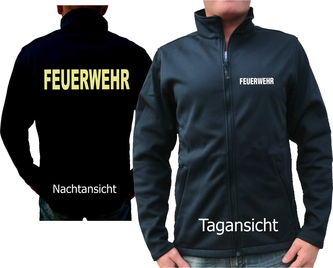 feuer1 SmartSoftshelljacke navy, FEUERWEHR in fluoreszierende (nachtleuchtend) M navy, M navy