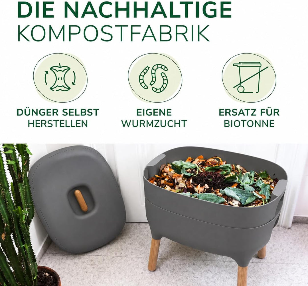 Natursache Ersatzetage für Design-Komposter/Wurmkomposter – braun I Ideal als Wurmfach für Küche, Ba