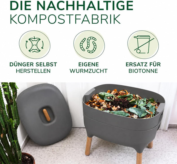 Natursache Ersatzetage für Design-Komposter/Wurmkomposter – braun I Ideal als Wurmfach für Küche, Ba