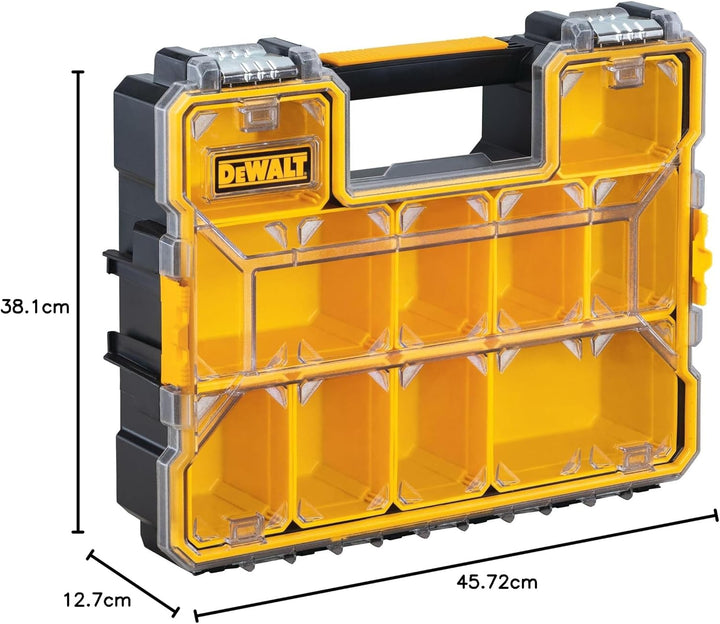 DEWALT Organizer Box mit Trennwänden, Metallverschluss, 10 Fächer (DWST14825)