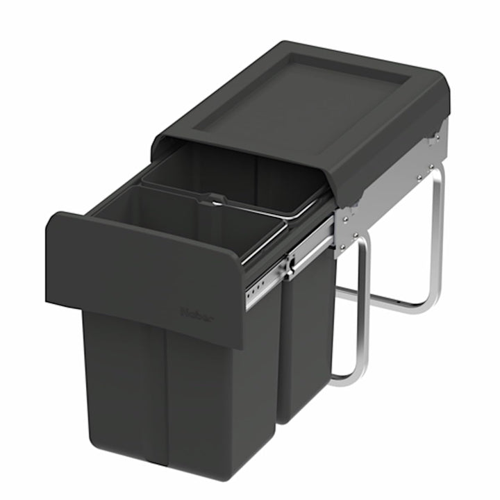 Naber CLAP 1/300-2 Abfallsorter 15 Liter (2x 7,5) in Anthrazit ab 30 cm Schrankbreite