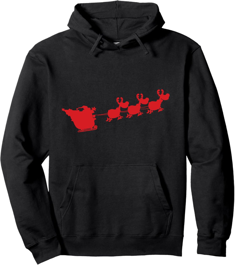 Weihnachtsmann und Rentier Weihnachten Pullover Hoodie