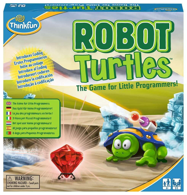 Robot Turtles, ein Kinderspiel bei dem Kinder ab 4 Jahre mit Spass und spielerisch erstes Programmie