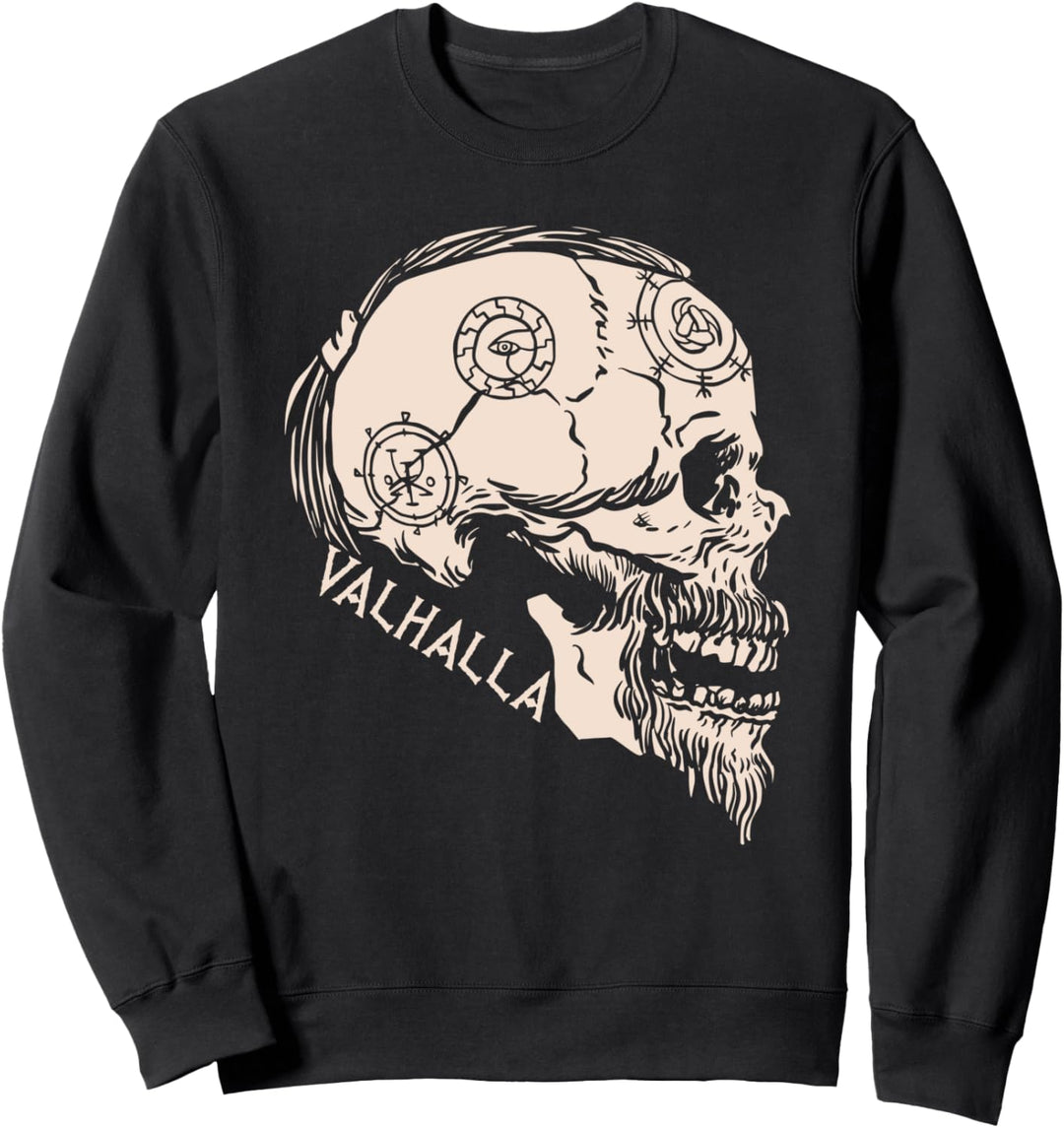 Viking Skull Valhalla Odin Nordic Norse Thor Mythology Sweatshirt