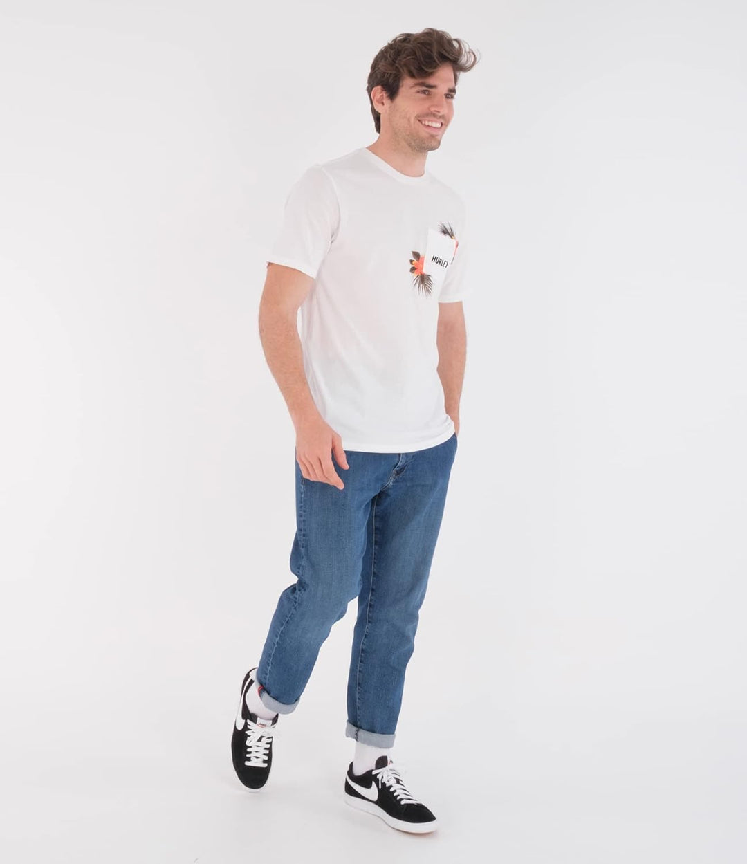Hurley Herren Evd Wash Alamoana Fastlane Pkt Tee Ss T-Shirt M Weiss, M Weiss