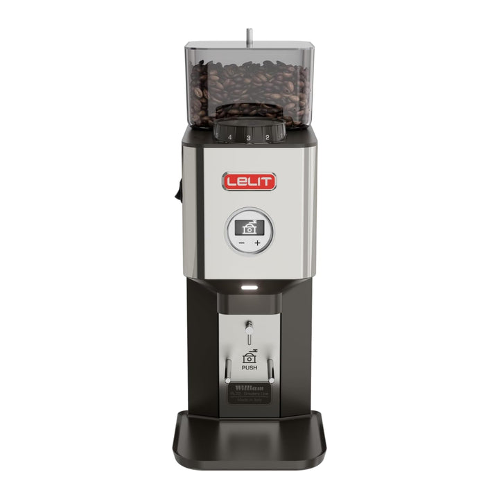 LELIT William PL72-P Kaffeemühle mit flachem Mahlwerk - Mit LCC zur Regulierung der Mahldauer - Silb