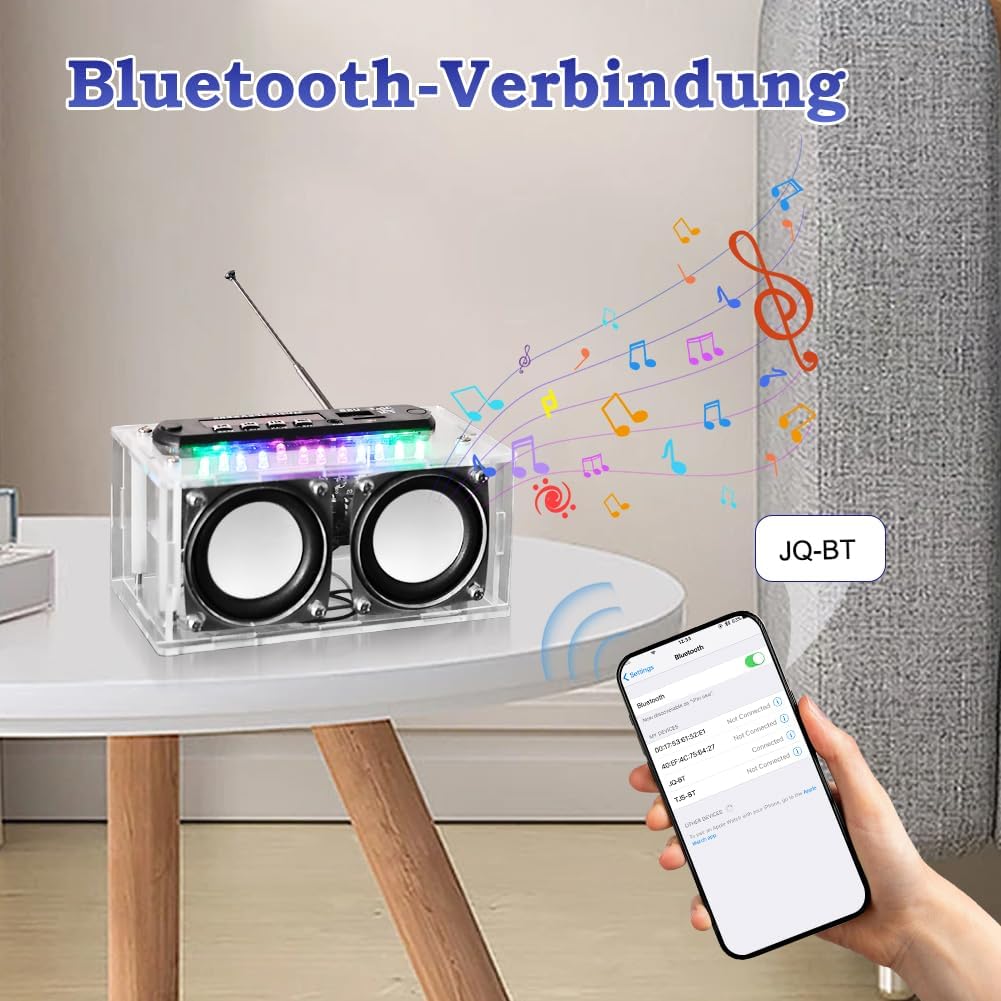 Elektronik Lötbausätze Set - Bluetooth Lautsprecher Bausatz mit FM Radio & Sprachaufnahme, Musikspie