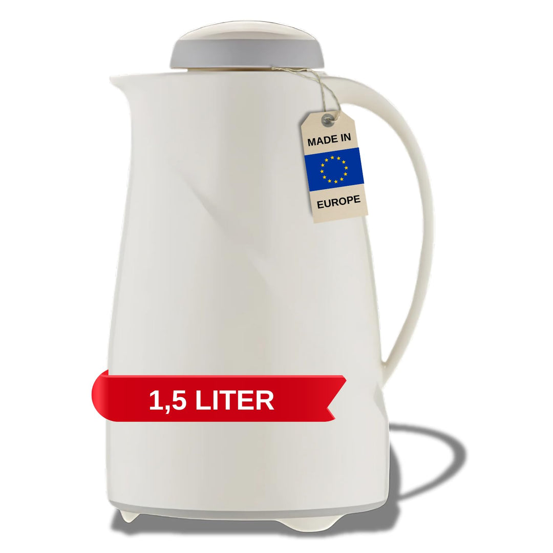 Helios Wave Kunststoff-Isolierkanne, weiss, 1,5 Liter Weiss 1,5 Liter, Weiss 1,5 Liter