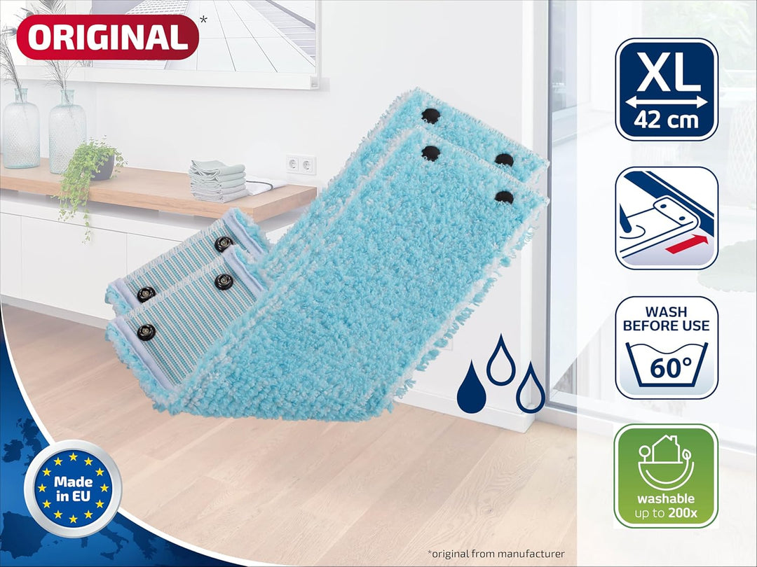 Leifheit Original 5er Set Wischbezug CLEAN Twist XL, super Soft 42 cm, mit Spezialfasern, Wischer Er
