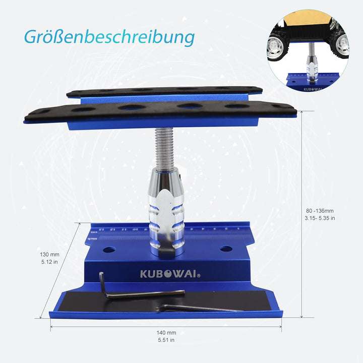 RC Auto Aluminium Reparatur Workstation， 360 ° Drehung/Heben/Senken Arbeitsständer für 1/8 1/10 1/12