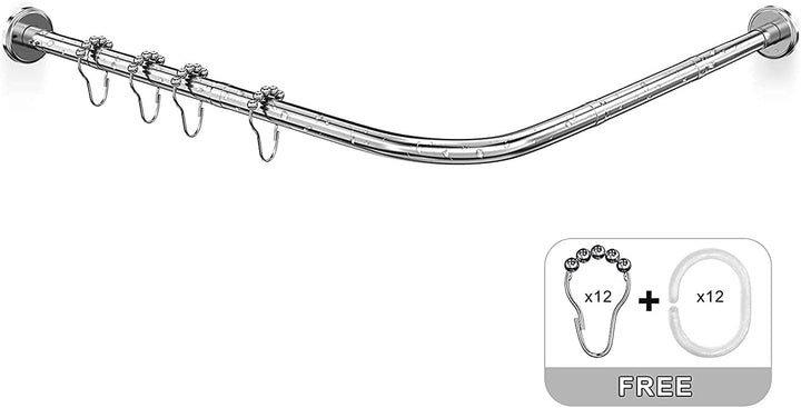 Misounda Duschvorhangstange L Form Ohne Bohren Ecke Halterung 70-100 x 110-170 cm - Duschstange Für