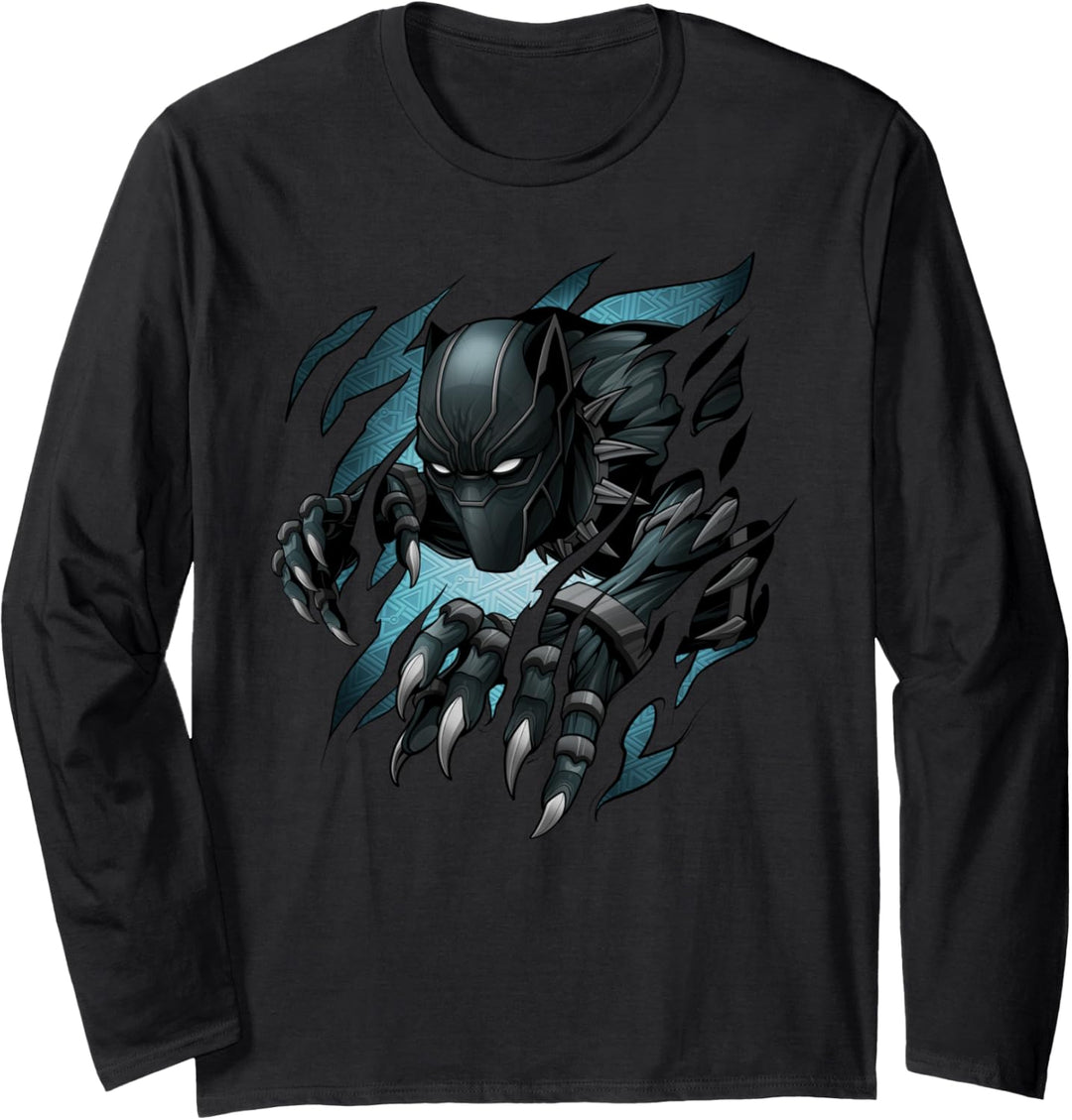 Marvel Black Panther T'Challa Claw Marks Langarmshirt