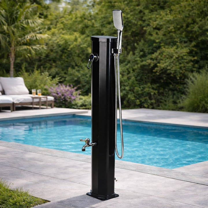 Solardusche 20L Niedrige Solar Gartendusche warmes Wasser Bis Zu 60°C Ohne Stromanschluss Pooldusche