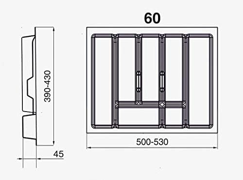 ALUSFERA Besteckkasten für Schubladen 60cm - Besteckeinsatz - Praktisch Schubladen Ordnungssystem -
