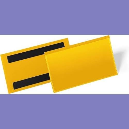 Durable Magnetische Etikettentasche 150 x 67 mm, Packung à 50 Stück, Gelb, 174204, 150 x 67 mm
