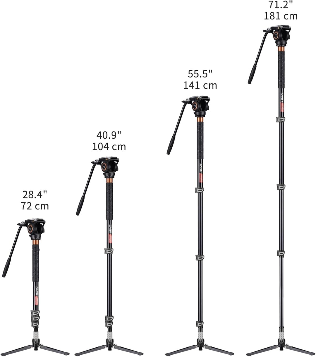Einbeinstativ, Cayer FP34DV 71 Zoll Professionelles Einbeinstativ Stativ Aluminium Einbeinstativ mit