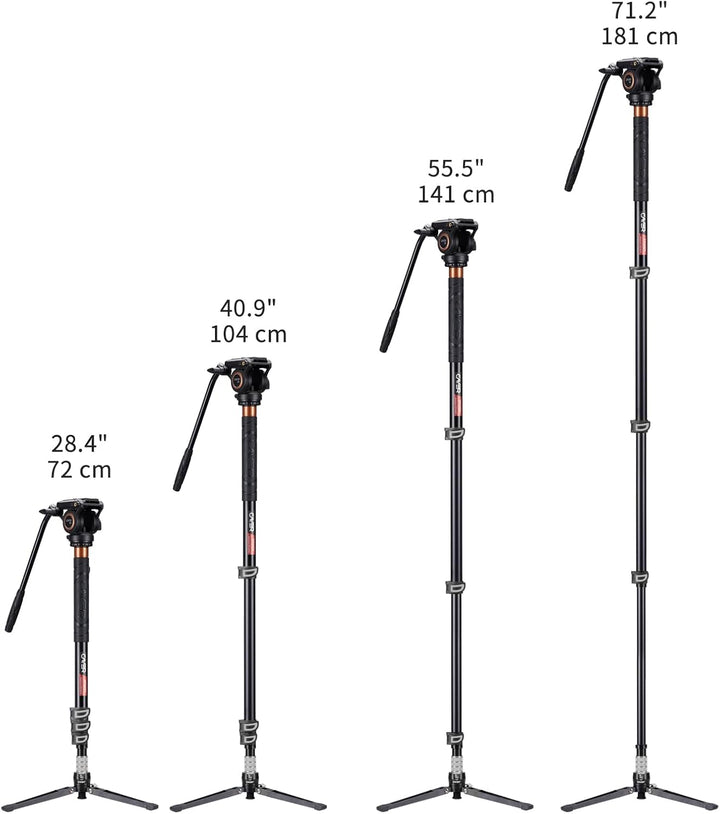 Einbeinstativ, Cayer FP34DV 71 Zoll Professionelles Einbeinstativ Stativ Aluminium Einbeinstativ mit