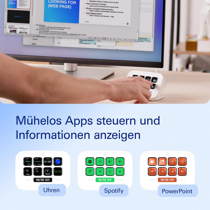 Elgato Stream Deck Neo – 8 anpassbare Tasten, 2 Touch Points, rasante Tasks & Workflows – Steuern Si